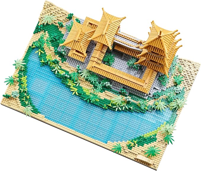 Chinese Architecture Mini Bricks Building Blocks Crescent Moon Spring Collection Model for Display Micro Block for Adults Decorative Creative Toy Present for Children Age of 14+ 3350 PCS