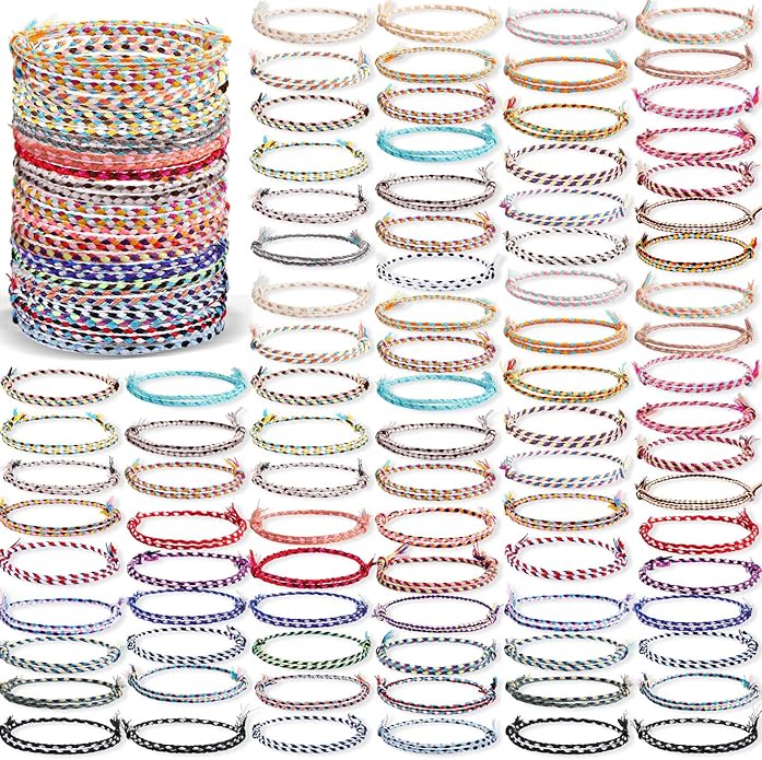 Woven Wrap Friendship Bracelets Beach String Bracelets Handmade Braided Bracelet Adjustable Thread Bracelets for Women Party Favors Birthday Gifts