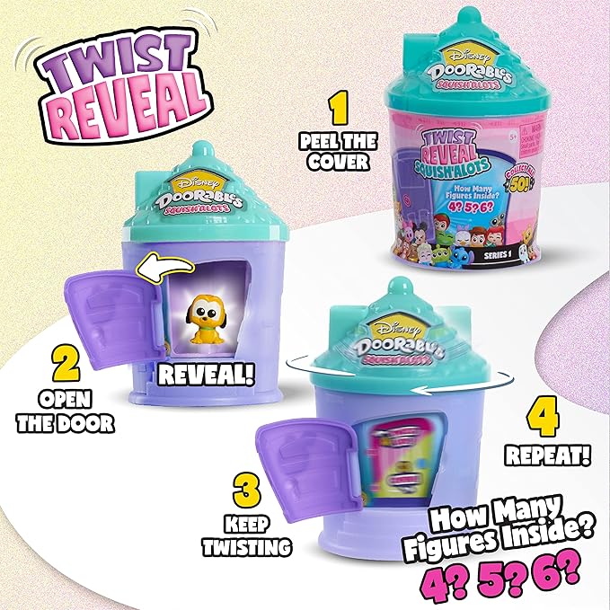 Disney Doorables Squish’Alots Series 1, Collectible Blind Bag Figures in Capsule, Kids Toys for Ages 5 Up by Just Play