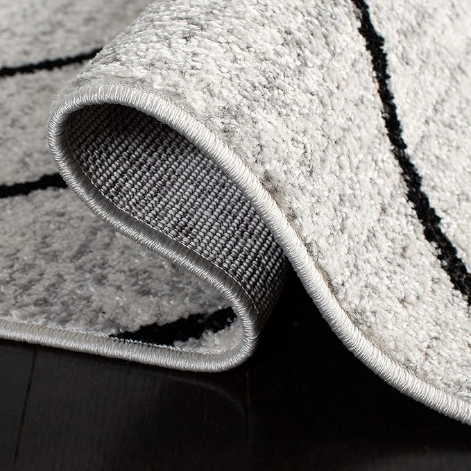 SAFAVIEH Adirondack Collection Runner Rug - 2'6" x 6', Ivory & Grey, Modern Geometric Design, Non-Shedding & Easy Care, Ideal for High Traffic Areas in Living Room, Bedroom (ADR251A)