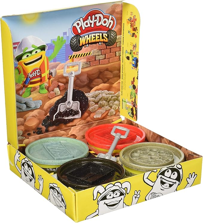 Play-Doh Wheels Buildin' Compound 4-Pack Bundle of Extra Large Cans, 4 Non-Toxic Colors