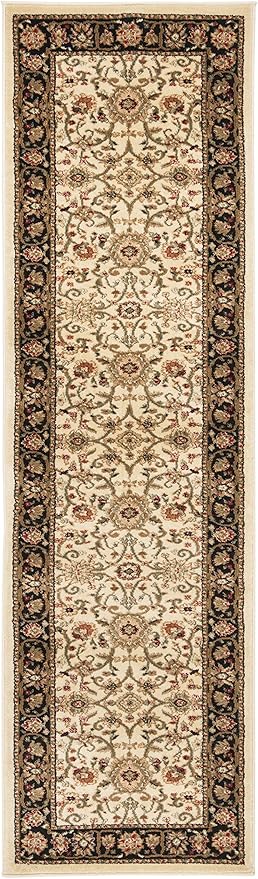 SAFAVIEH Lyndhurst Collection Runner Rug - 2'3" x 10', Ivory & Black, Traditional Oriental Design, Non-Shedding & Easy Care, Ideal for High Traffic Areas in Living Room, Bedroom (LNH212B)