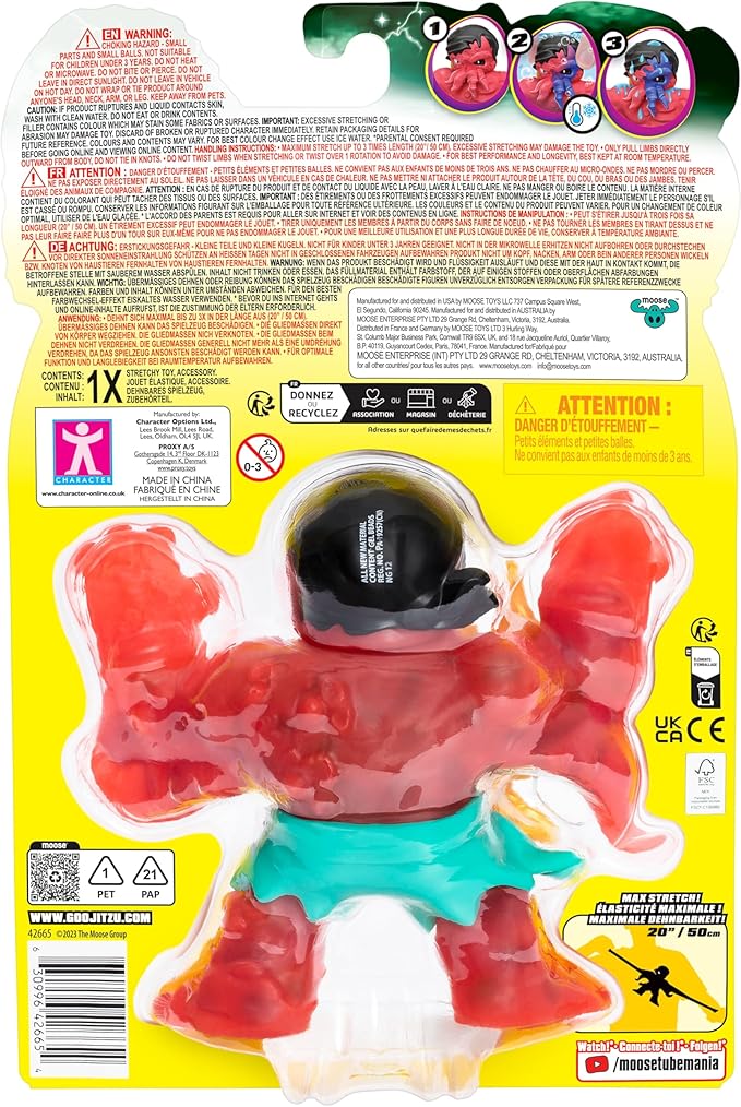 Heroes of Goo Jit Zu Cursed Goo Sea | Super Squishy, Goo Filled Toy Graplock Action Figure Hero Pack | with Color Changing Face That Reveals His Curse | Stretch Him 3 Times His Size