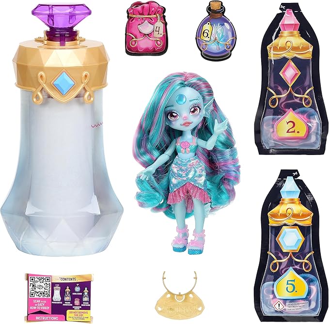 Magic Mixies Pixlings. Marena The Mermaid Pixling. Create and Mix A Magic Potion That Magically Reveals A Beautiful 6.5" Pixling Doll Inside A Potion Bottle! Gifts for Kids, Ages 5+