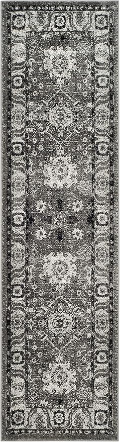 SAFAVIEH Vintage Hamadan Collection Runner Rug - 2'3" x 10', Grey & Black, Oriental Traditional Persian Design, Non-Shedding & Easy Care, Ideal for High Traffic Areas in Living Room, Bedroom (VTH214K)