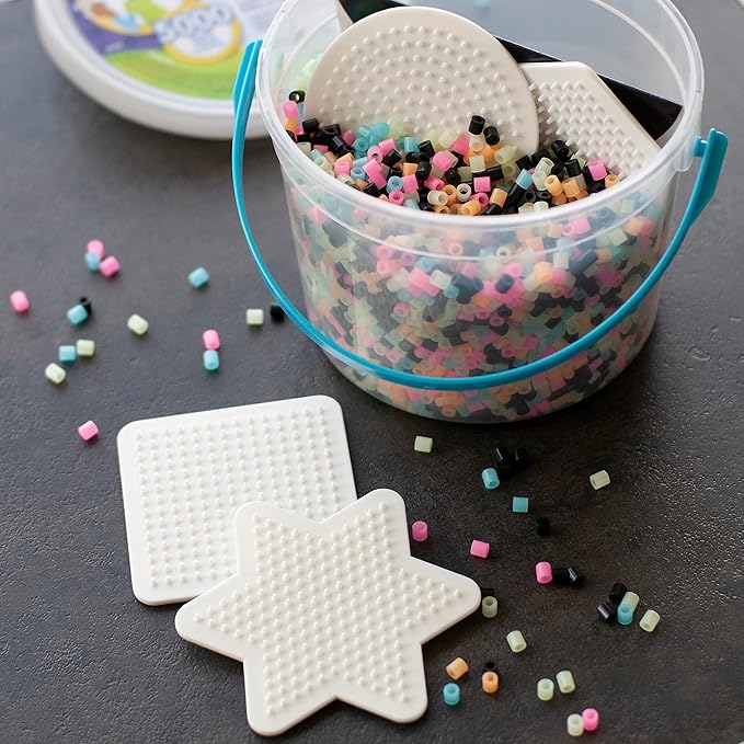 Perler Beads Glow in The Dark Multicolor Fuse Bead Bucket Kit, 5000pcs, (package may vary)