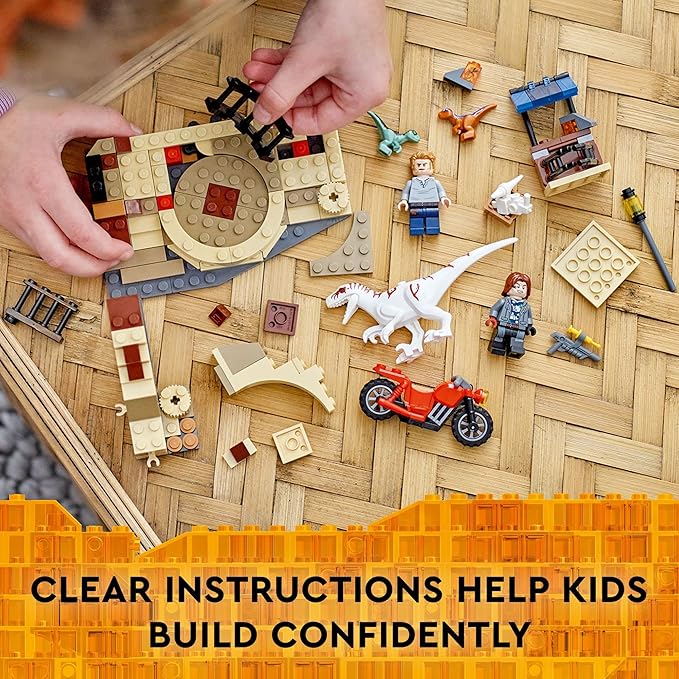 LEGO Jurassic World Atrociraptor Dinosaur: Bike Chase Set 76945, Dinosaur Toys for Boys, Girls, Kids Age 6 Plus, with 3 Dino Figures and Toy Motorcycle