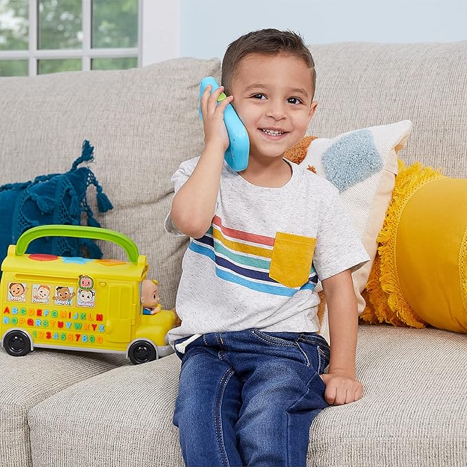 CoComelon Musical Learning Bus, Number and Letter Recognition, Phonetics, Yellow School Bus Toy Plays ABCs and Wheels on the Bus, Officially Licensed Kids Toys for Ages 18 Month by Just Play
