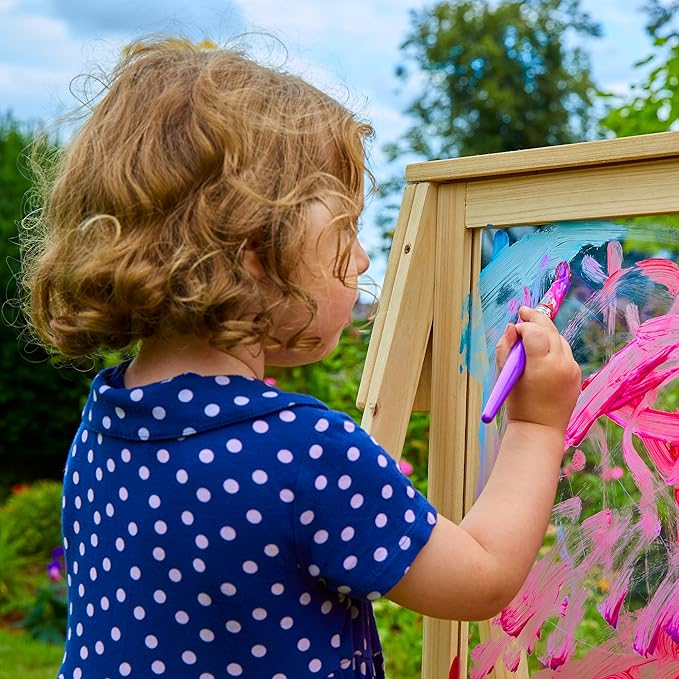 Chalkboard and Painting Easel for Kids. Wooden Double Sided Easel for Arts and Crafts, Learning and Playing. for Indoor and Outdoor Use FSC Treated Wood.