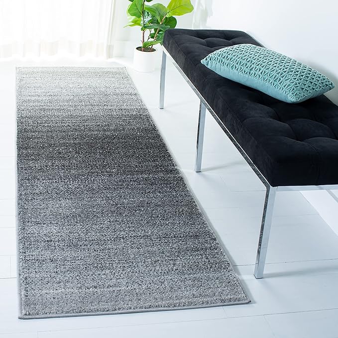 SAFAVIEH Adirondack Collection Runner Rug - 2'6" x 14', Grey & Dark Grey, Modern Ombre Design, Non-Shedding & Easy Care, Ideal for High Traffic Areas in Living Room, Bedroom (ADR142H)