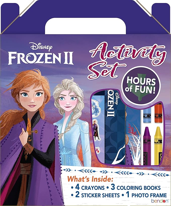 Disney Frozen 2 Anna and Elsa Coloring and Activity Carry Set with Sticker Sheets AS45853 Bendon, Multicolor