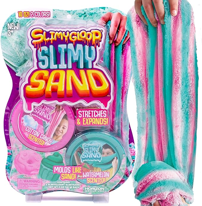 Twist - Teal/Pink Scented Stretchy Cloud Slime, Cotton Candy & Watermelon, Stretchable, Moldable, Play Sand, 10oz.Great for Tactile Fun