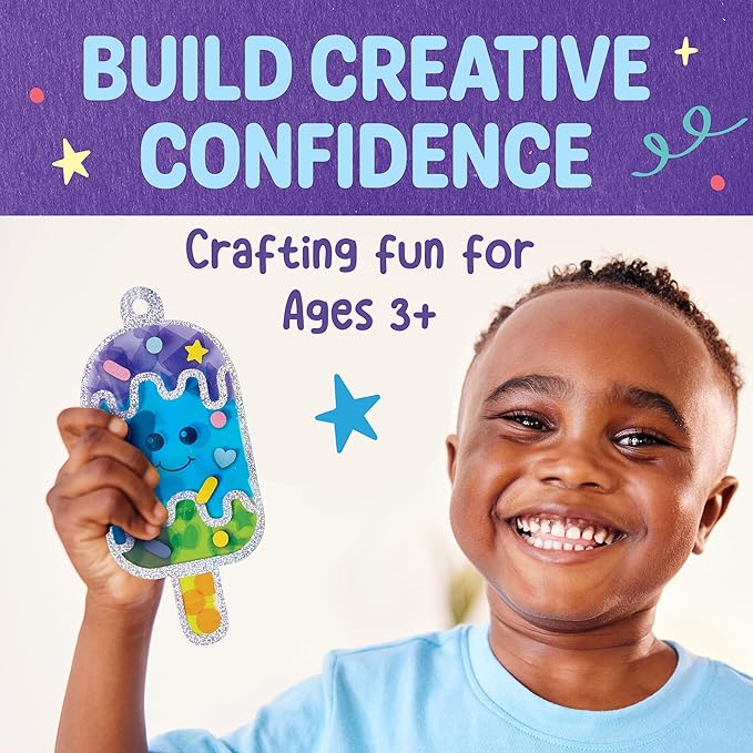 Creativity for Kids Sticker Sun Catchers Mini Craft Kit: Create 2 Suncatchers - Toddler Stocking Stuffers and Gifts Ages 3-4+, Arts & Crafts for Kids, Window Art for Kids