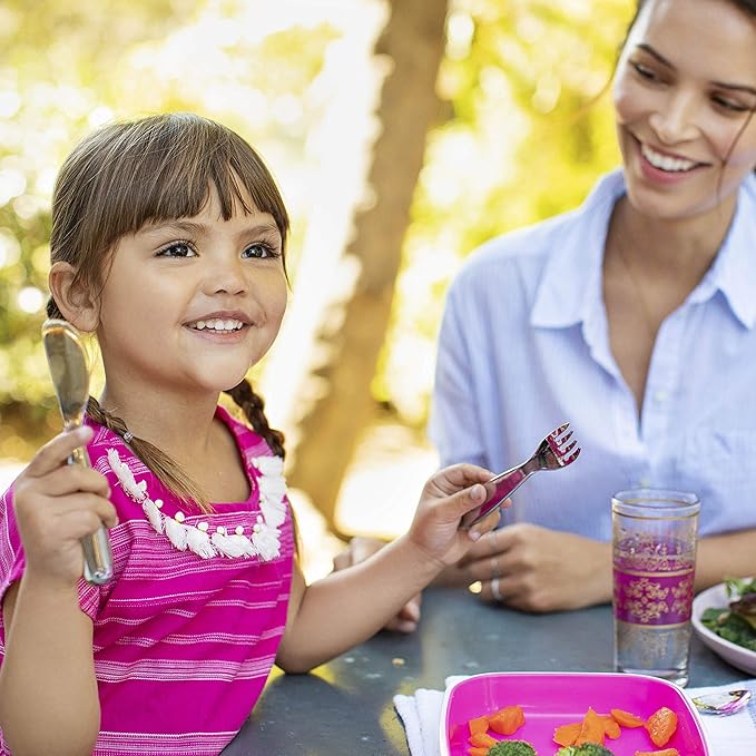 Munchkin Polish Toddler Utensils, Includes Fork, Knife and Spoon, Stainless Steel, 3 Piece