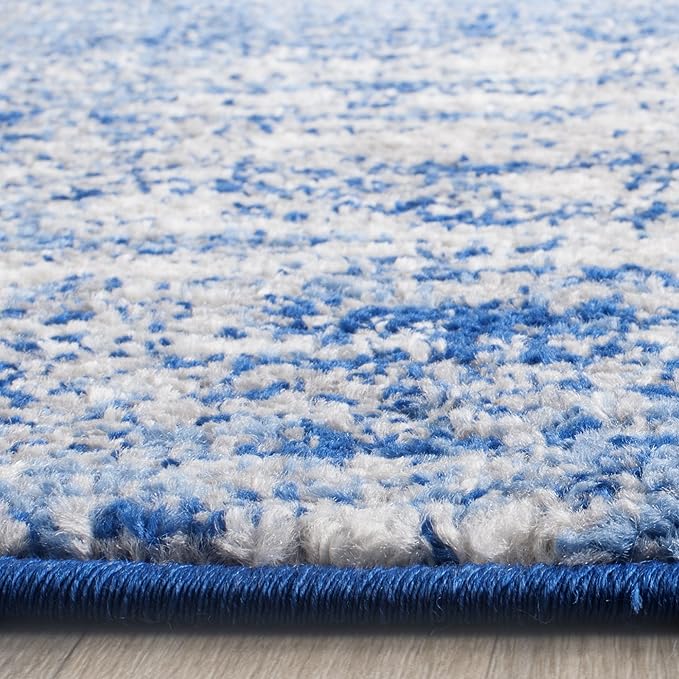 SAFAVIEH Adirondack Collection Runner Rug - 2'6" x 8', Silver & Blue, Modern Abstract Design, Non-Shedding & Easy Care, Ideal for High Traffic Areas in Living Room, Bedroom (ADR112F)