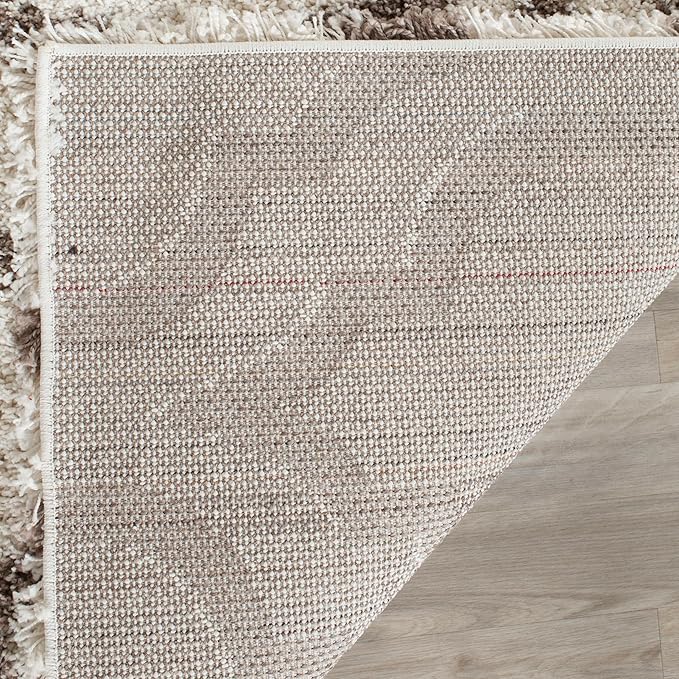 SAFAVIEH Hudson Shag Collection Runner Rug - 2'3" x 12', Ivory & Beige, Moroccan Design, Non-Shedding & Easy Care, 2-inch Thick Ideal for High Traffic Areas in Living Room, Bedroom (SGH284D)