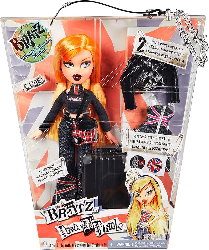 Bratz Pretty ‘N’ Punk Cloe Fashion Doll with 2 Outfits and Suitcase, Collectors Ages 6 7 8 9 10+
