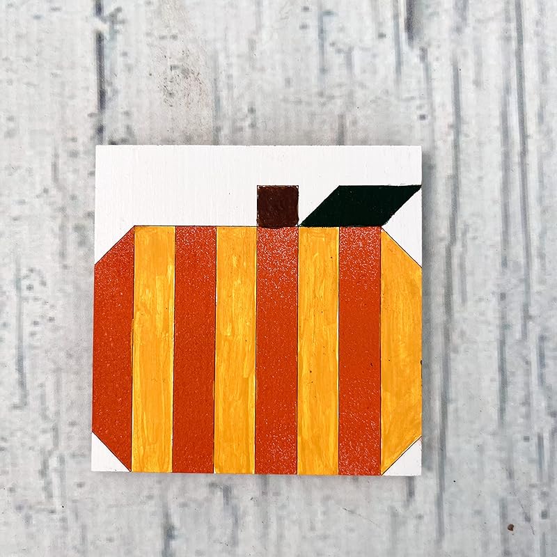 Fall Unfinished Barn Quilt Square Wooden Sign DIY Painting Craft Kit Adults, Autumn Paintable Country Decor Canvas Quilts Blocks to Paint (18 inches, Pumpkin) AVTRBoutique