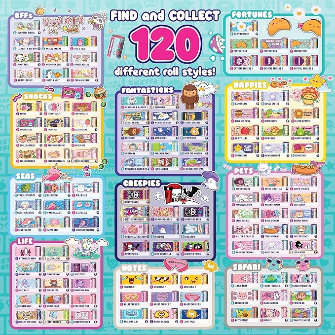 STICKI ROLLS Sticki Station - Ultimate DIY Sticker Jewelry Kit | Includes 320 Mini Stickers | Builds 6 Bracelets & 2 Necklaces | 2 Pendants & 144 Beads | Over 1000 Designs to Discover and Collect!