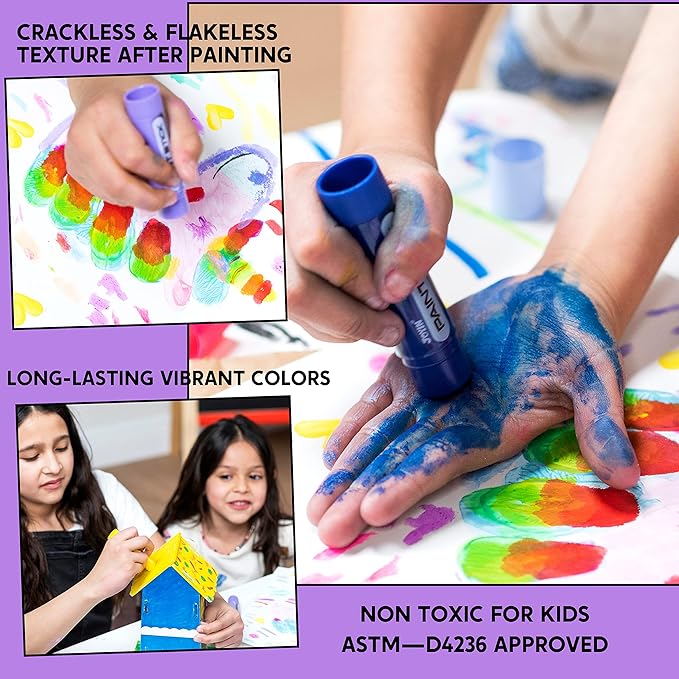 JOYIN 36 Colors Assorted Washable Tempera Paint Sticks, Quick Drying and No Mess Paint Sticks for Arts and Crafts Project, Art Easter Gifts for your Kids and Artists
