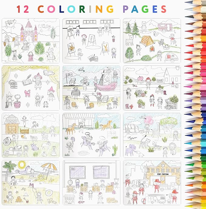 Fun Sticker Book For Toddlers 2-4 Years - Perfect Kids Activity Book With 500+ Beautiful Stickers & 12 Reusable Themes for Entertaining Boys & Girls 4-8 While Traveling - Incl. Animal & Coloring Pages