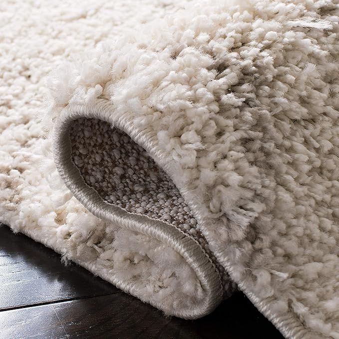 SAFAVIEH Arizona Shag Collection Runner Rug - 2'3" x 10', Ivory & Beige, Moroccan Design, Non-Shedding & Easy Care, 1.6-inch Thick Ideal for High Traffic Areas in Living Room, Bedroom (ASG744A)