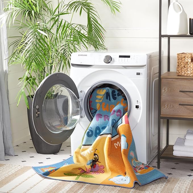 SAFAVIEH Kids Playhouse Collection Area Rug - 3'3" Round, Blue & Green, Non-Shedding Machine Washable & Slip Resistant Ideal for High Traffic Areas for Boys & Girls in Playroom (KPH224M)