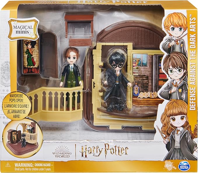 Wizarding World Harry Potter, Magical Minis Defense Against the Dark Arts Playset with 2 Exclusive Figures, 5 Accessories, Kids Toys for Ages 6 and up