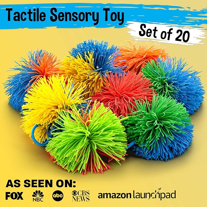 Fidget Toys - Original Soft & Stretchy Ball Bulk 20 Pack - Easter Basket Gifts for Boys & Girls All Ages - Sensory Balls Monkey Stringy Ball 90s Toys - Sensory Toy Gift Fidgets for Kids - Kooosh Balls