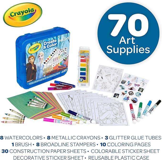 Crayola Frozen 2 Coloring Art Case, Arts & Crafts, Gift for Kids, Ages 5, 6, 7, 8, Packaging May Vary