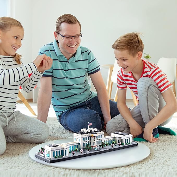 KLMEi Architecture Sets for Adults White House U.S. Capital Collection Building Kit Micro Blocks Famous Landmark, Mini Bricks Toys Presents for Kids 3520 PCS