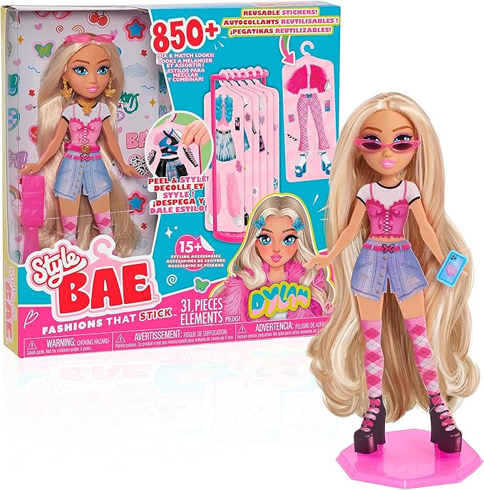 Just Play Style Bae Dylan 10-Inch Fashion Doll and Accessories, 28-pieces, Kids Toys for Ages 4 Up
