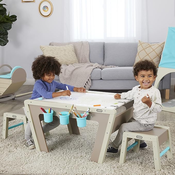 Little Tikes 2-in-1 Easel and Table, Children and Kids Activity Art Studio for Boys, Girls Ages 3-8 Year