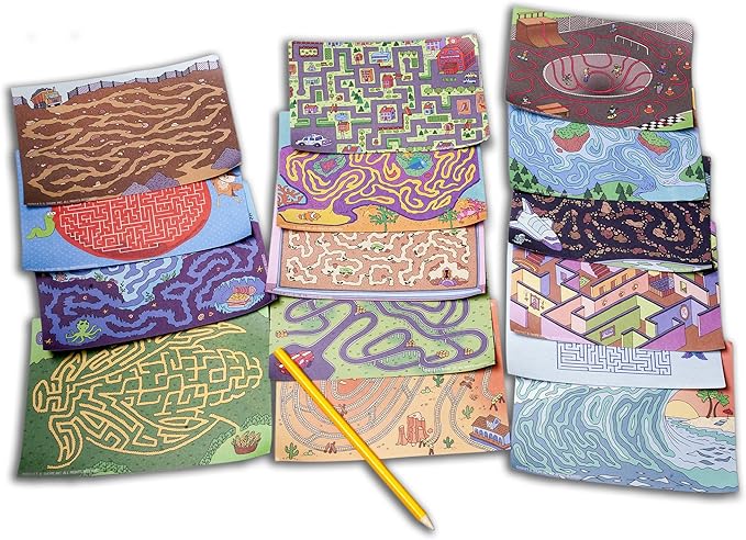 Bendon TS Shure Travel Games Mazes Mini Activity Tin with 20 Illustrated Activity Sheets and Pencil and Tin 50438