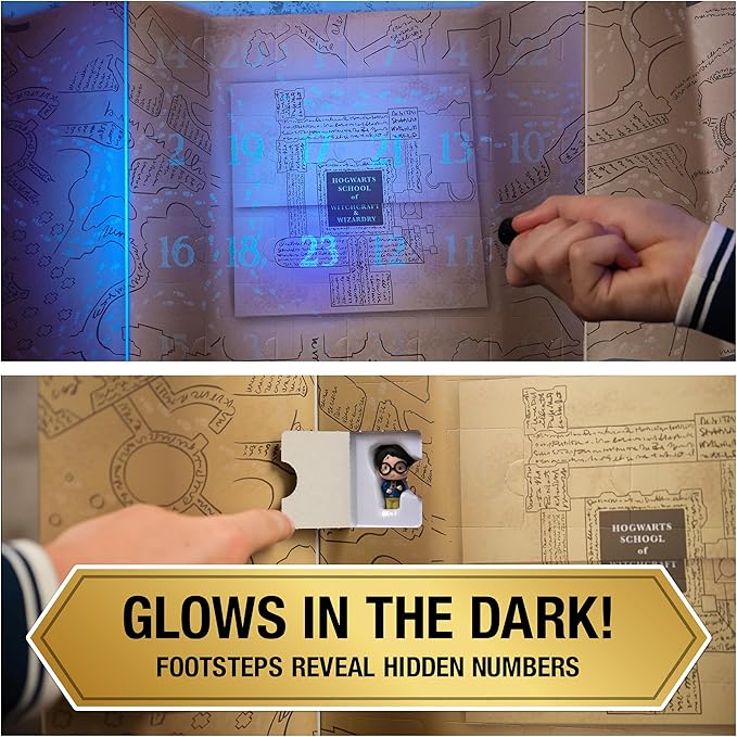 Wizarding World Harry Potter, Micro Magical Moments Glow in The Dark Advent Calendar 2024, 24 Surprise Toys, Christmas Countdown Calendar for Ages 6+