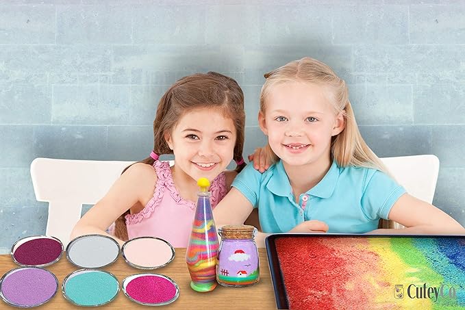 CuteyCo Crafty Sand for Kids - 10 Colors: 3 lbs of Vibrant Craft Sand & Play Sand