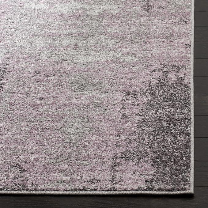 SAFAVIEH Adirondack Collection Runner Rug - 2'6" x 14', Light Grey & Purple, Modern Abstract Design, Non-Shedding & Easy Care, Ideal for High Traffic Areas in Living Room, Bedroom (ADR130M)