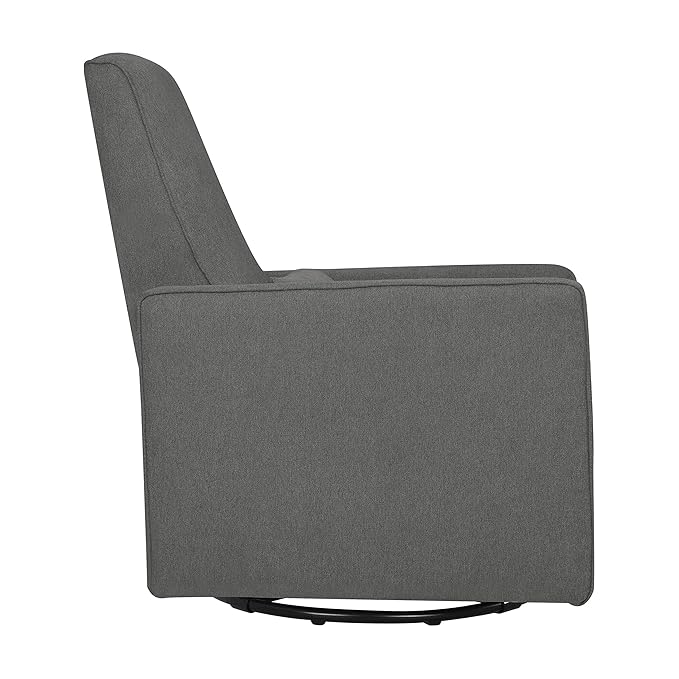 DaVinci Piper Upholstered Recliner and Swivel Glider in Dark Grey, Greenguard Gold & CertiPUR-US Certified