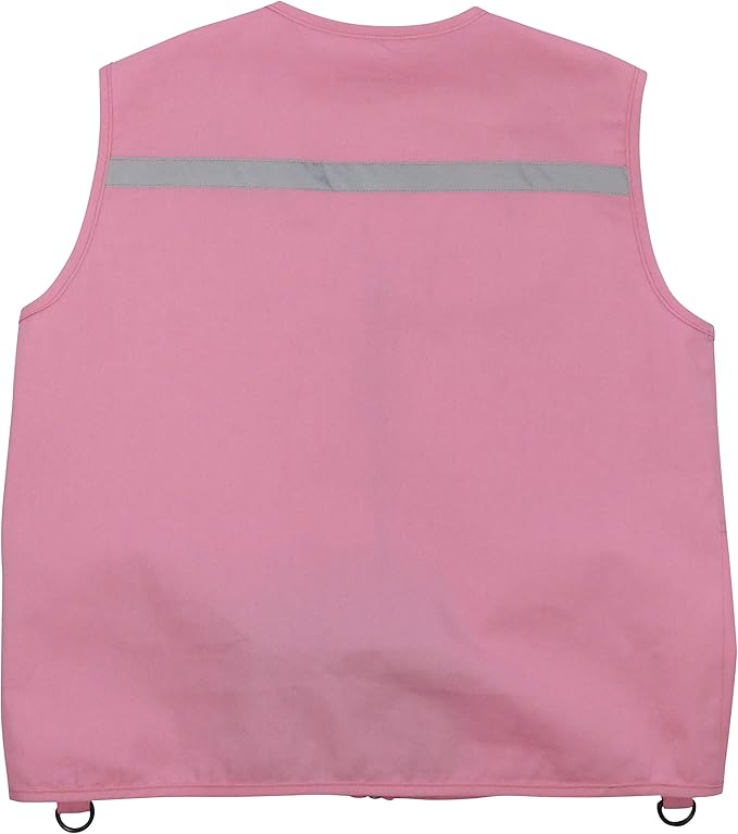 Pink M/L Safety Vest with Floppy Safari Hat Fits Youth Size 8-12 (Pink Vest with Hat, Medium/Large)