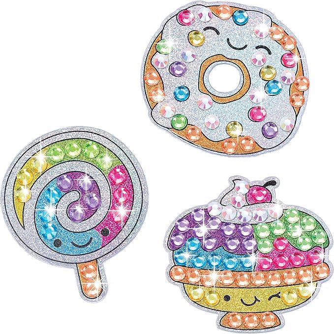 Creativity for Kids Big Gem Diamond Painting Kit: Sweets Stickers and Suncatchers - Diamond Art for Kids, DIY Stickers and Suncatcher Kit for Girls Ages 6-8+