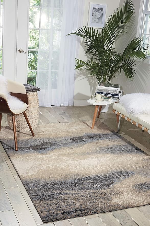 Nourison Maxell Nourison Flint 2'2" x 7'6" Area -Rug, Easy -Cleaning, Non Shedding, Bed Room, Living Room, Dining Room, Kitchen (2x8)