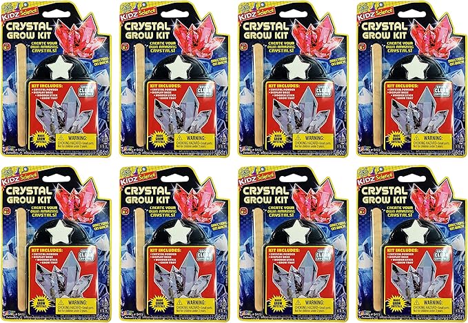 JA-RU Kids Science Kit Crystal Grow Kit (8 Crystal Kits) DIY Stem Learning Toys Grow Crystals Kit for Kids Growing Gemstone & Crystals. Cool Educational Toy Science Toy Gifts for Boys & Girls 5423-8s