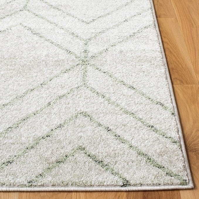 SAFAVIEH Adirondack Collection Accent Rug - 4' x 6', Ivory & Sage, Modern Geometric Design, Non-Shedding & Easy Care, Ideal for High Traffic Areas in Entryway, Living Room, Bedroom (ADR241W)