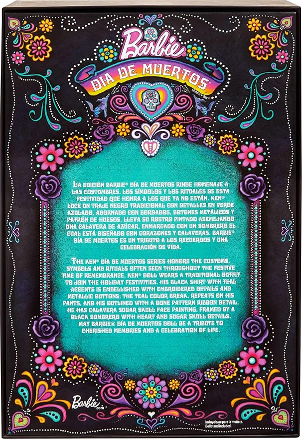 Barbie Signature Doll, 2024 Día De Muertos Ken Collectible in Black Suit with Sky Blue Accents, Hat and Belt Accessories