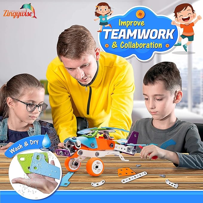 STEM Building Toy for 7-12 Years Old Boys 7-in-1 Models Kids Love to Build and Play 171Pcs Construction Set with Engineering Activity Kit Educational Toys for kids 5-7 Best Birhday Gift Toy for Kid