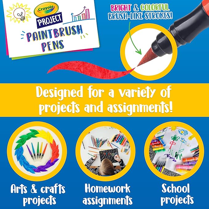 Crayola Washable No Drip Paint Brush Pens, Paint Set for Kids, 5 ct