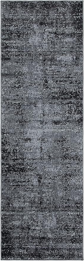 SAFAVIEH Adirondack Collection Runner Rug - 2'6" x 6' Runner, Black & Ivory, Modern Abstract Design, Ideal for High Traffic Areas in Living Room, Bedroom, Dining (ADR130A-26)