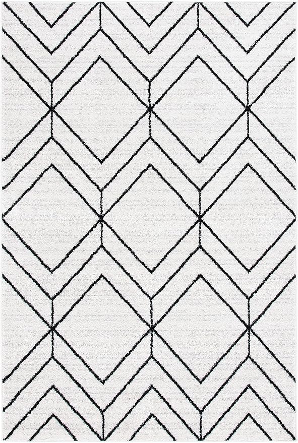 SAFAVIEH Adirondack Collection Accent Rug - 3' x 5', Ivory & Black, Modern Geometric Design, Non-Shedding & Easy Care, Ideal for High Traffic Areas in Entryway, Living Room, Bedroom (ADR241A)