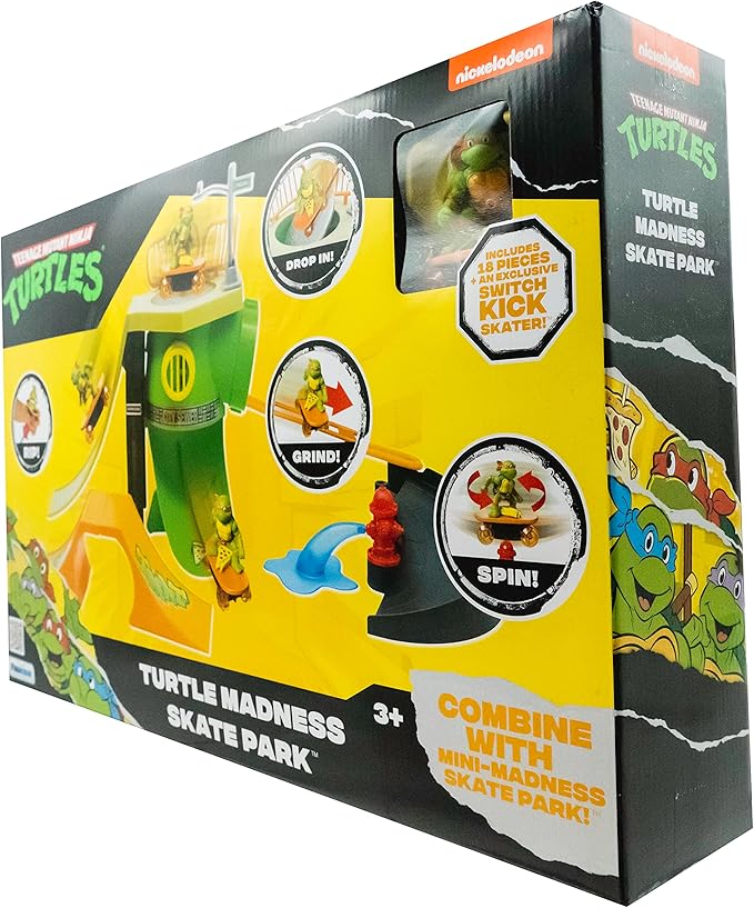 Teenage Mutant Ninja Turtles Toy, Turtle Madness Skate Park Playset, Classic Edition TMNT Playset for Kids, Ages 3+