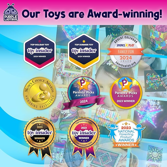 Purple Ladybug Decorate Your Own Water Bottle for Girls - Includes Trendy Stickers, Easter Gift for Ages 5-8, Birthday or Valentines Gift, Great for Little Girls